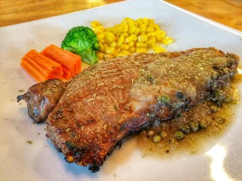 Beef steak With Vegetables. Stock Photos
