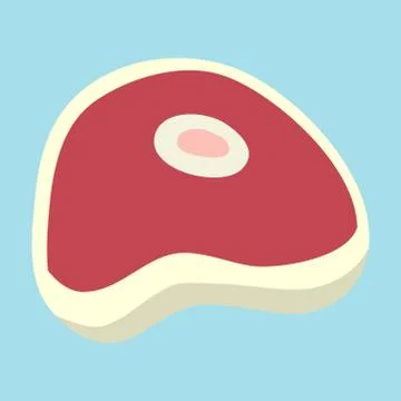 Beef steak on white background. Vector illustration in trendy flat style. Stock Illustration