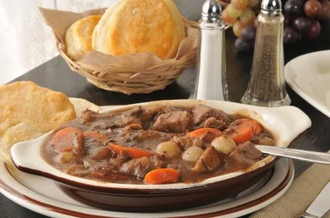 Beef stew closeup Stock Photos