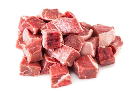 Beef stew meat raw Stock Photos