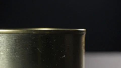 Beef stew in a tin can, camera moves from right to left Stock Footage 75471729