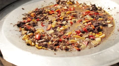 Beef Stew With Vegetables on a Large Frying Pan Video stock 66250219