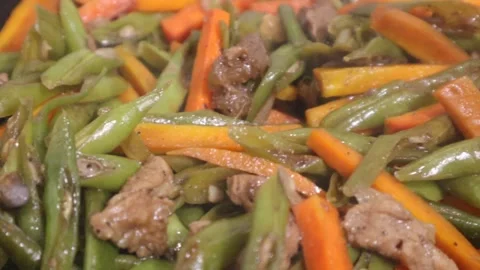 Beef stir fry with vegetables Stock Footage 329935026
