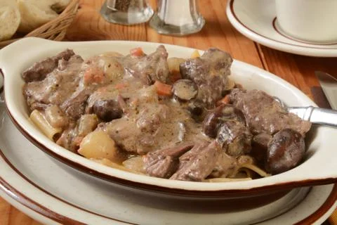 Beef stroganoff closeup Stock Photos
