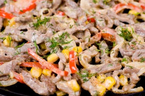 Beef stroganoff, macro Stock Photos