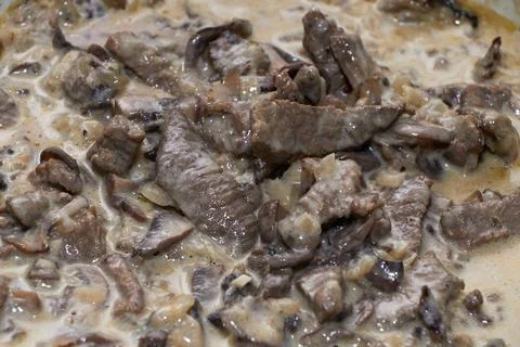 Beef stroganoff on a plate Stock Photos