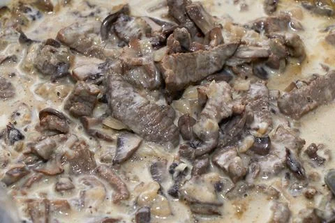 Beef stroganoff on a plate Stock Photos