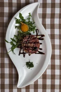 Beef tartare a summer appetizer to serve cold Stock Photos