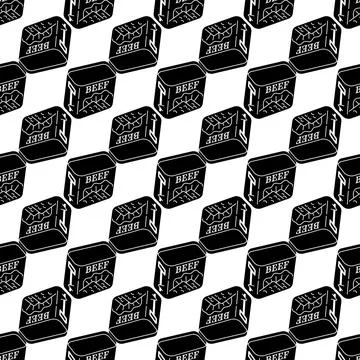 Beef tin can pattern seamless vector Stock Illustration