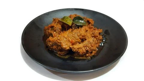 Beef Toppa Lada served in a black plate Stock Photos