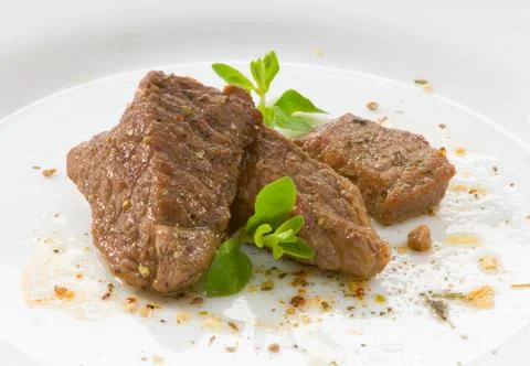 Beef on white background 스톡 사진