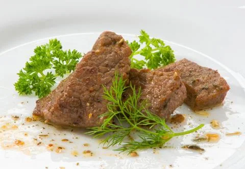 Beef on white background 스톡 사진