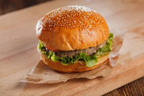 Beefburger. Stock image Stock Photos