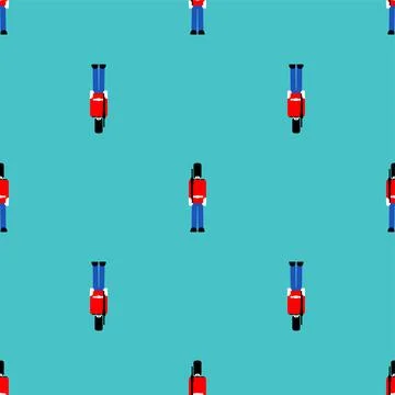 Beefeater British Royal Guardsman pattern seamless. sentry grenadier in bear  Stock Illustration