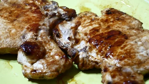 Beefsteak Pork Chop Steak 4K Video Close-up 库存影片 103339947