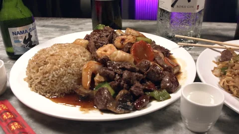 BeefTips JapaneseFood Stock Footage 166963860