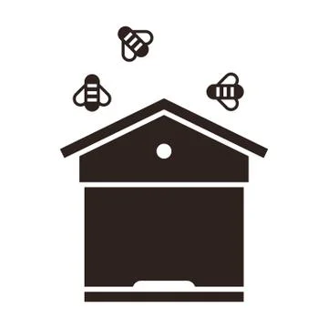 Beehive and bees Stock Illustration
