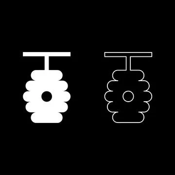 Beehive bee hive apiculture concept set icon white color vector illustratio.. Ilustração Stock