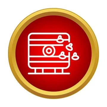 Beehive with bees flying around outline icon Ilustração Stock