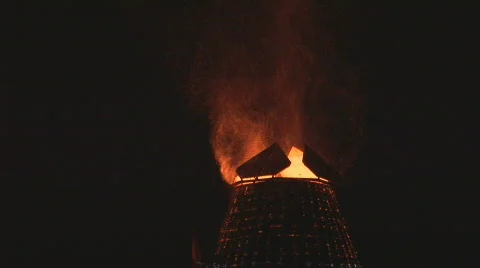 Beehive burner in operation! (medium) Stock Footage 701361
