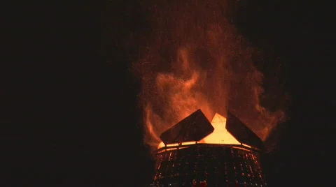 Beehive burner in operation! (tight) Stock Footage 701396