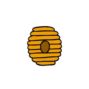 Beehive doodle icon, vector illustration Stock Illustration