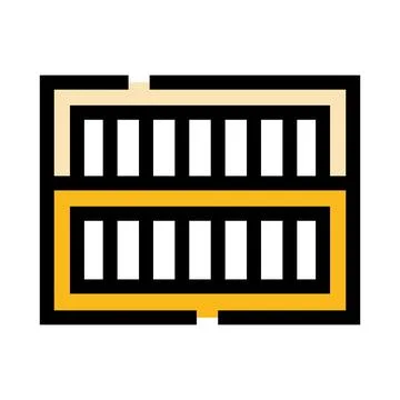 Beehive frames icon representing honey production Illustrazione stock
