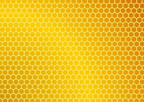 Beehive on golden screen. Abstract pattern background. Hexagon design イラスト素材