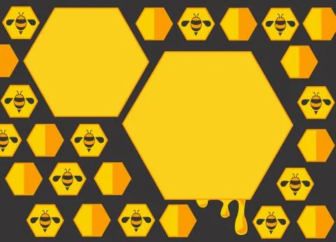 Beehive hexagon background Illustrazione stock