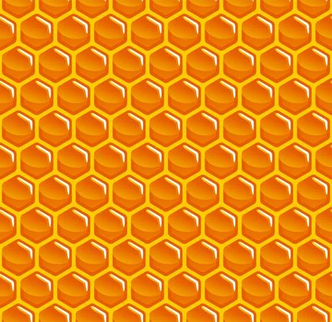 Beehive hexagonal cell seamless pattern Stock Illustration