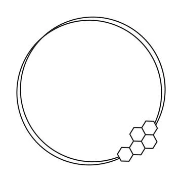 Beehive honeycomb circle frame vector illustration. Stock Illustration