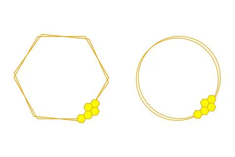 Beehive honeycomb circle frame vector illustration. Stock Illustration