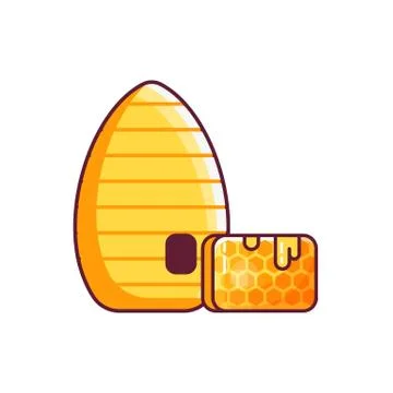 Beehive with Honeycombs Icon Stock Illustration