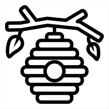 Beehive line icon vector illustration isolated on white background Stock Illustration