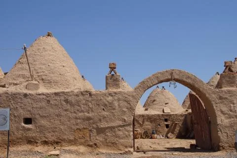 Beehive mud brick house Stock Photos