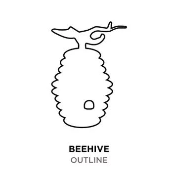 Beehive outline on white background Stock Illustration