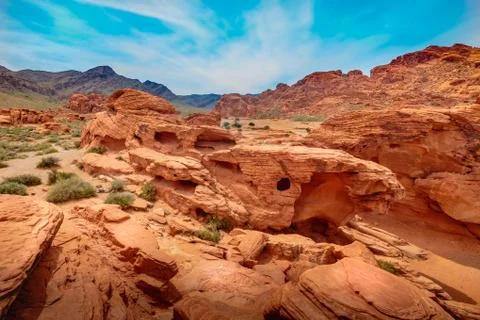 Beehive stone formations in Valley of Fire State Park in Nevada Stockfoto's