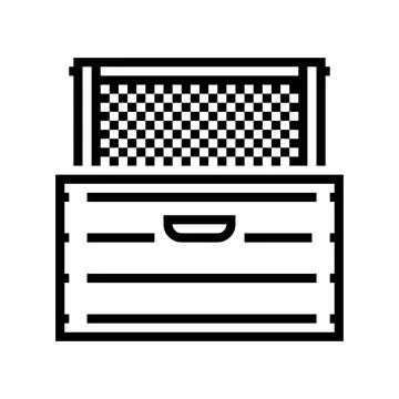 Beehive wooden box frames line icon vector illustration Stockillustratie