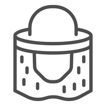 Beekeeper hat line icon, beekeeping concept, beekeeping professional clothing Stock Illustration