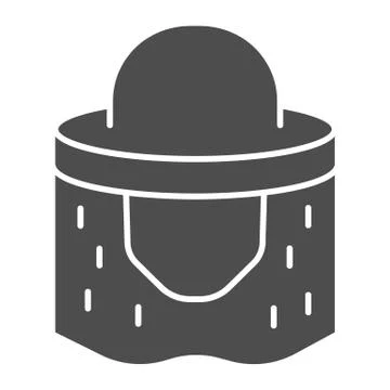 Beekeeper hat solid icon, beekeeping concept, beekeeping professional clothing Stock Illustration