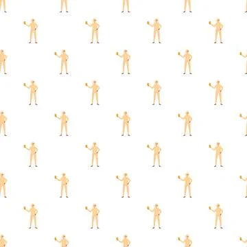 Beekeeper with honey comb cartoon repeating pattern Stock Illustration