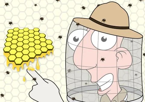 Beekeeper pointing Stock Illustration