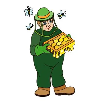 Beekeeper on a white background Stock Illustration