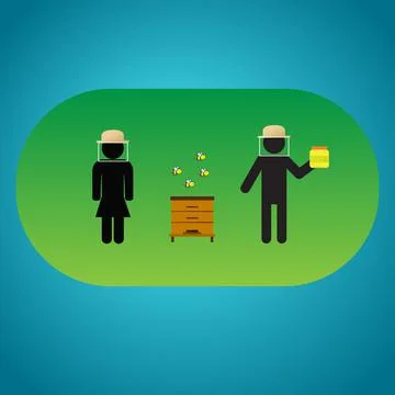 Beekeepers in protective gear Stock Illustration