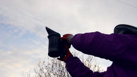 Beekeepers in work Stock Footage 71477914