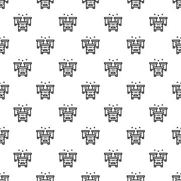 Beekeeping apiary honeycomb hive line art pattern Stock Illustration