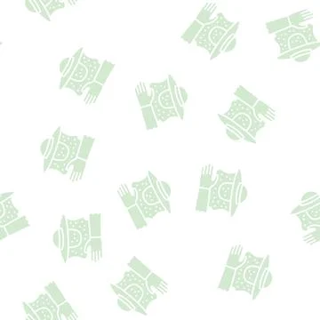 Beekeeping clothing glyph seamless pattern Stock Illustration