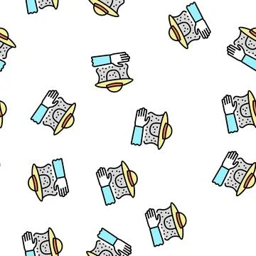 Beekeeping clothing vector seamless pattern イラスト素材