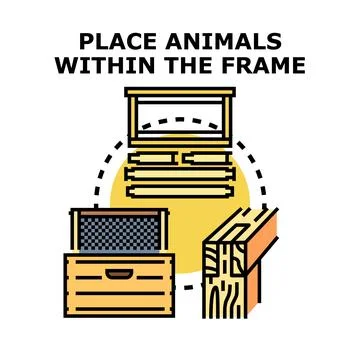 Beekeeping concept placing animals within frame illustration 库存插图