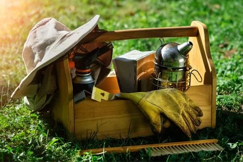 Beekeeping equipment. A tool of the beekeeper. Everything for a beekeeper to 스톡 사진